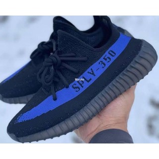 高版本 Adidas originals Yeezy Boost 350 V2 黑藍 油漆條 慢跑鞋 GY7164