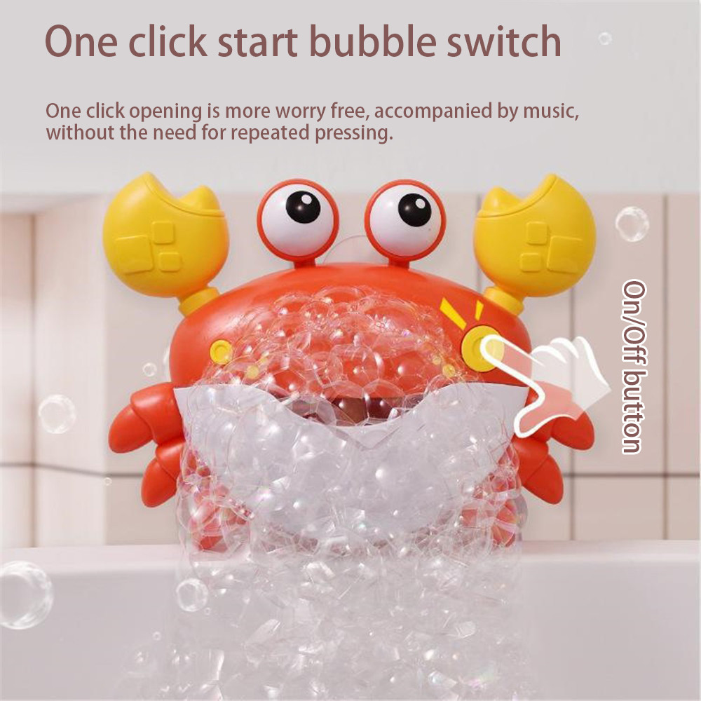 沐浴玩具防水兒童玩具泡泡機趣味浴缸玩具迷人音樂螃蟹泡泡機浴缸玩具歡樂時光玩具品質娛樂時間