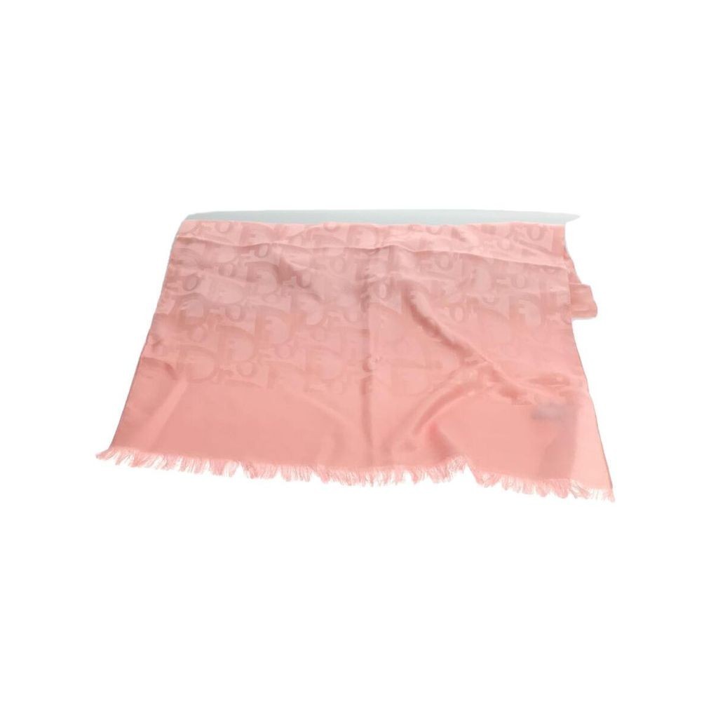 Dior 迪奧 圍巾 披肩D絲綢 粉紅色 滿版 日本直送 二手