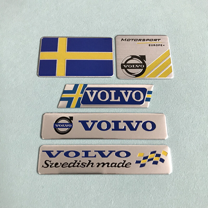 適用於富豪VOLVO車貼 金屬車標 尾標遮擋劃痕側標誌 S60V60S80XC60XC90XC40 瑞典旗裝飾Logo