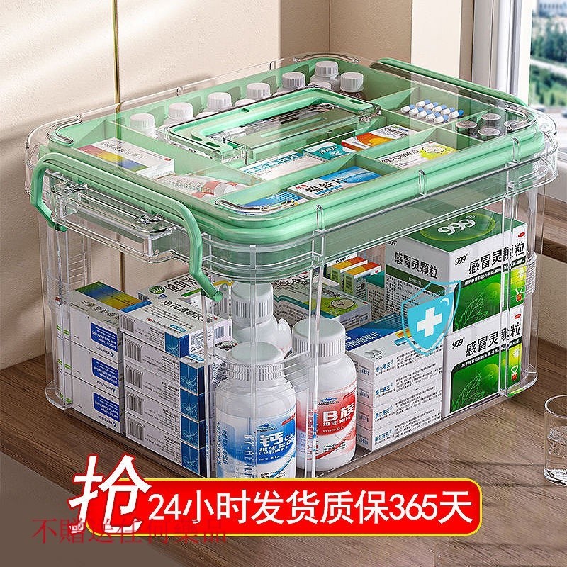 【家庭醫藥箱】透明醫藥箱家庭版雙層大容量超大號便攜式醫療箱應急藥品收納盒子