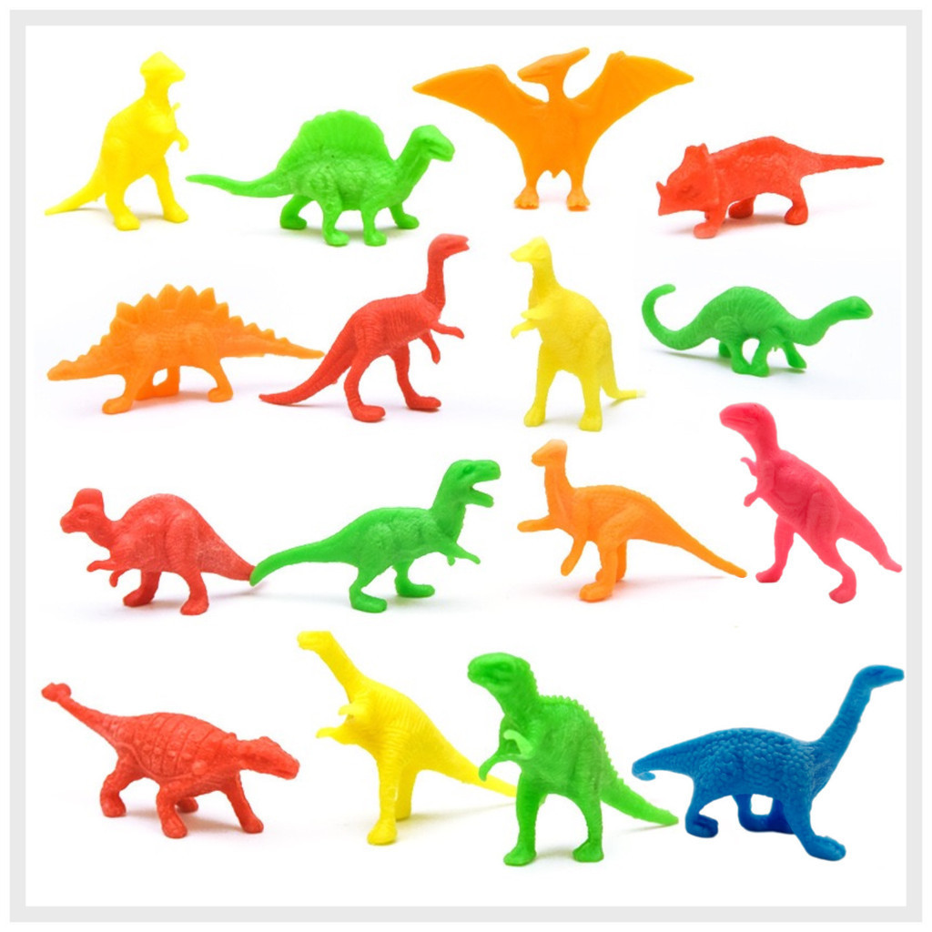 16個pvc恐龍彩色小恐龍玩具恐龍扭蛋娃娃模型擺件