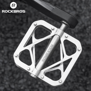 Rockbros 鈦合金踏板 3 軸承光滑 MTB 公路自行車騎行踏板不銹鋼防滑釘防水耐用腳踏板騎行裝備