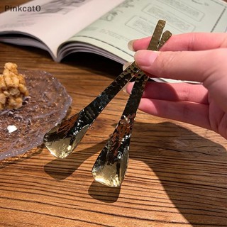 Pinkcat0小冰淇淋勺美茶咖啡勺不銹鋼金銀水果甜點蛋糕叉聖誕廚房餐具TW
