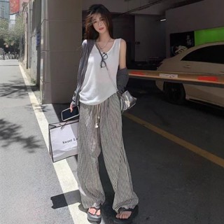 【唯家】工字運動吊帶背心女夏白色寬鬆內搭打底中長款無袖T恤上衣ins汗衫