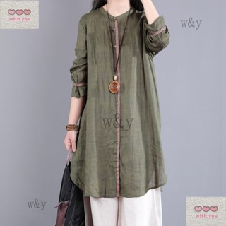 w&y|大尺碼女裝 漢服襯衫 茶服女 亞麻衫 中國風上衣 棉麻襯衫 禪服女高品質