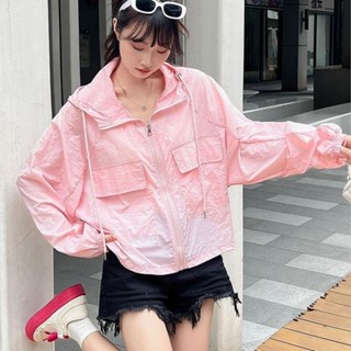 衣時尚上衣 防曬衣 空調衫 薄外套 S-2XL 新款連帽短版戶外騎乘服小個子上衣開襟衫休閒防曬衣薄外套-1386.