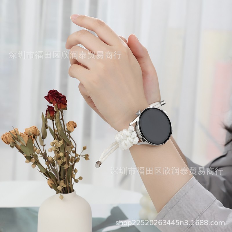 【特價】適用華為三星手錶Galaxy watch active 1/2代傘繩編織錶帶20/22mm錶帶