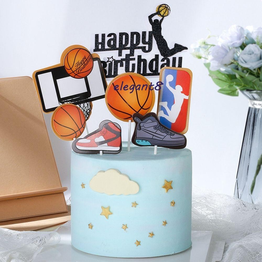 ELEGANT蛋糕蓋足球運動鞋生日快樂派對用品禮品男孩蛋糕裝飾