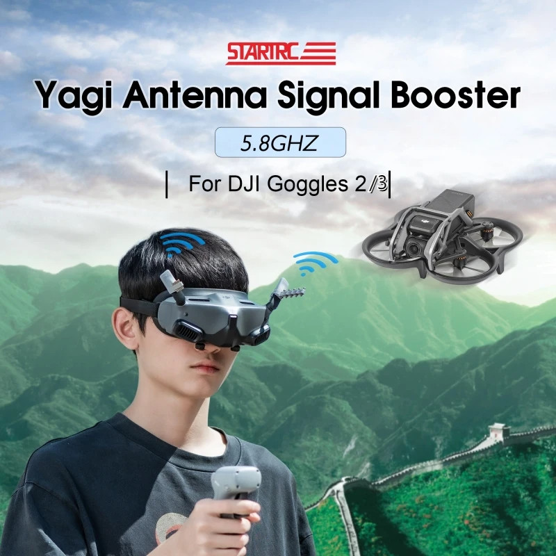 Startrc 5.8GHz 八木天線信號增強器適用於 DJI Avata 護目鏡 2 眼鏡 3 增強天線信號 AVAT