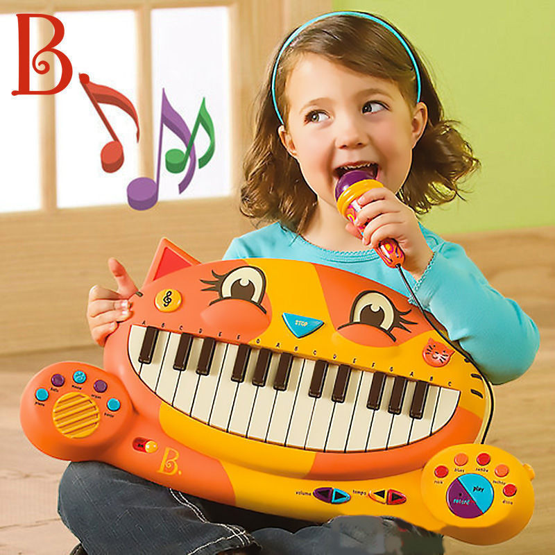 比樂大嘴貓琴美國BTOYS嬰幼兒童早教益智電子鋼琴音樂玩具喵喵琴 5WQK