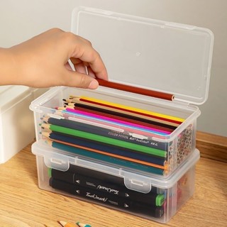 ‹素描筆盒›現貨 【急處理】文具 收納盒 大容量透明鉛 筆盒 子筆筒裝彩鉛蠟筆素描筆袋