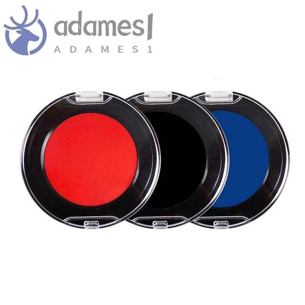 ADAMES迷你指紋墨墊,紅色藍色黑色透明衝壓指紋墨水墊,便攜式快乾公證人防偽簽名印泥合同