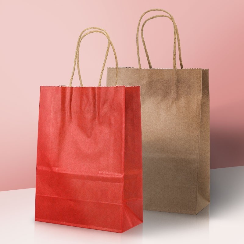 【客製化】【紙袋】伴手禮 牛皮紙袋 紅色logo加厚 手提定做 烘焙咖啡 外賣禮品袋 禮物紙質