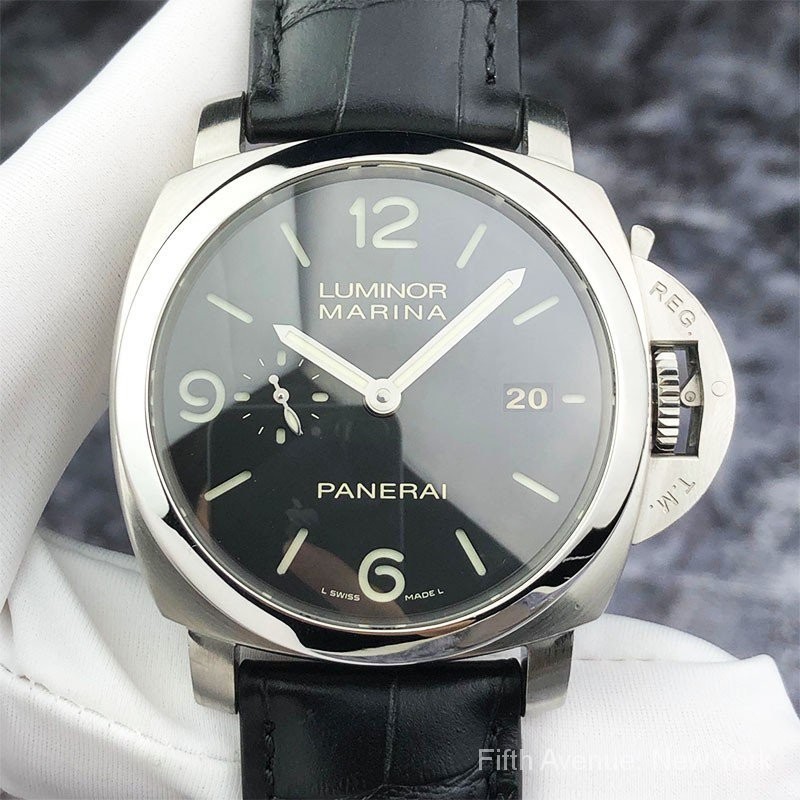 PAM LUMINOR系列男表PAM00312 藍色小秒針日曆夜光 44mm自動機械手錶