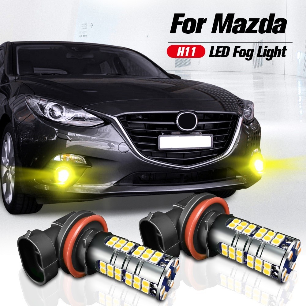 MAZDA 2 件 LED 大功率前霧燈燈泡 H11 適用於馬自達 2 3 bl bm bn 5 6 gh RX-8 M