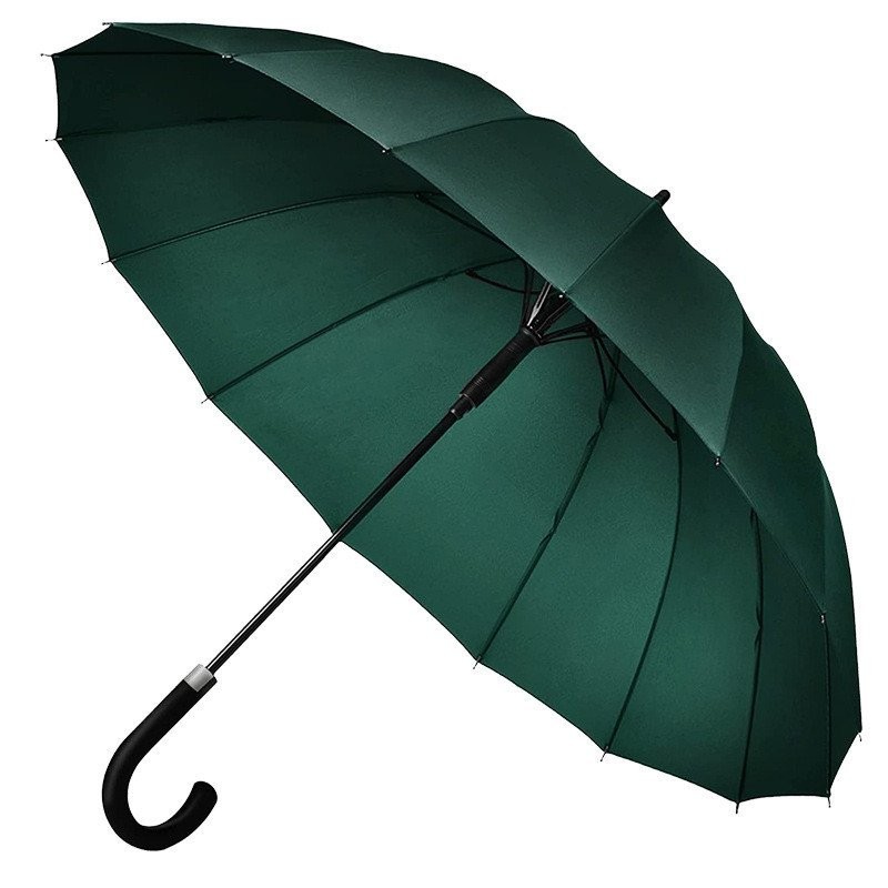 批發16骨雨傘自動長柄傘彎柄直杆商務活動廣告禮品傘印LOGO
