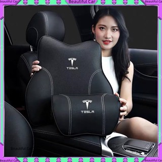 Tesla【車用頭枕腰靠】Tesla特斯拉專用Model3/Y/S/X汽車頭枕 靠枕護頸枕 記憶棉 車用腰靠頸枕