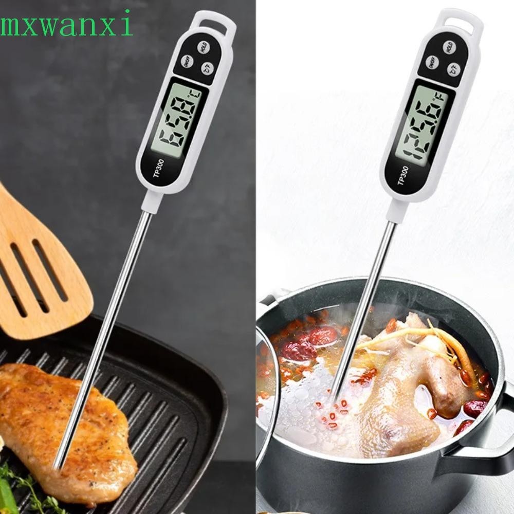 MXWANXI探頭食品溫度計,準確不銹鋼長探頭數字食品溫度計,TP300電子顯示器廚房工具烹飪