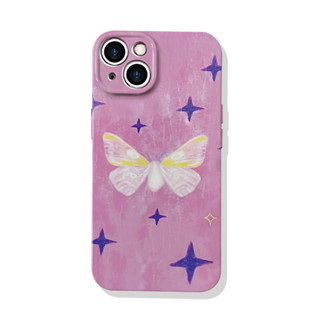 粉紫色星星蝴蝶適用蘋果15pro手機殼14promax少女xs甜美11小眾12mini硬殼13pro高級iPhone14