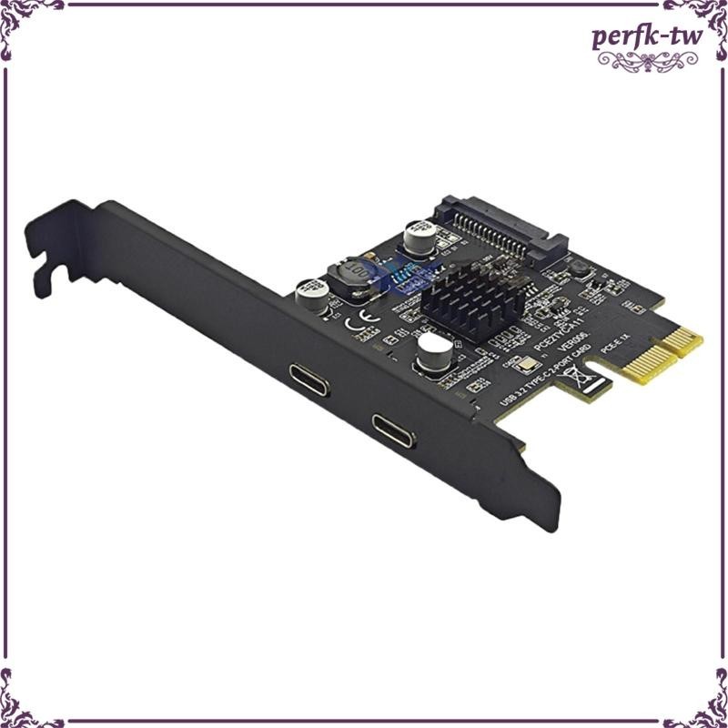 [PerfkTW] Pci E 1x 轉 USB3.2 Type C 擴展卡適配器黑色適用於個人電腦