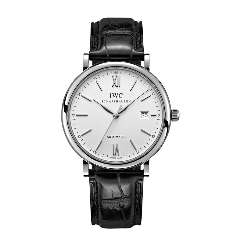 ⌚IWCfan⌚Watch IWC 柏濤菲諾系列 自動機械紅60大三針男士皮帶手錶 瑞士奢侈品日曆男腕錶