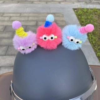 臺灣出貨 車頂掛件 車頂配飾頭盔吸盤裝飾玩偶 吸盤頭盔裝飾 玩偶煤球電瓶車頭盔配飾貓耳朵電動車裝飾創意魔術貼裝飾