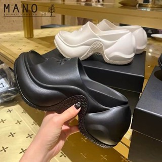 減震增高拖鞋 十字花拖鞋 厚底拖鞋 女 夏 外穿拖鞋 新款 黑色 9cm增高一字拖 高跟涼拖 拖鞋