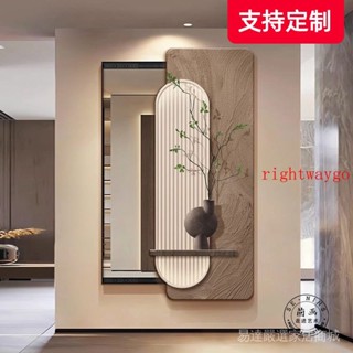 廠商直銷 可開發票【隱藏式全身鏡】原木風玄關裝飾畵推拉鏡子全身鏡隱形隱闇藏式可關閉穿衣鏡壁掛式rightwaygo