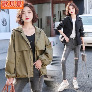 MOMO春秋短款小外套女2025新款上衣女韓版風衣大碼女裝寬鬆學生夾克衫DYJ☆