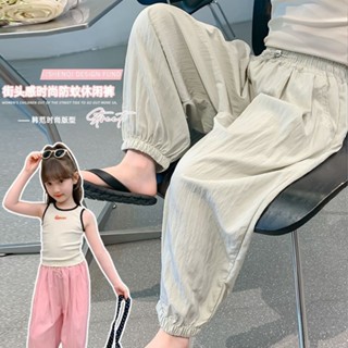 女童運動褲 兒童燈籠褲 兒童褲子 女童夏季防蚊褲2025新款休閒薄款夏裝小女孩夏款長褲兒童褲子外穿