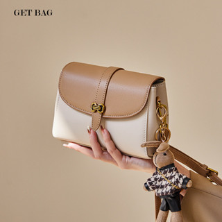 【GET BAG】納蘭杜高級感包包 2025新款女士斜揹包 流行小包 春夏斜揹包 斜揹包真皮女包