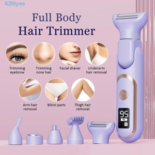 Lilyes 無繩電動剃須刀,USB 可充電 5 合 1 女士剃須刀,便攜式安全雙頭防水電動脫毛器女士脫毛器
