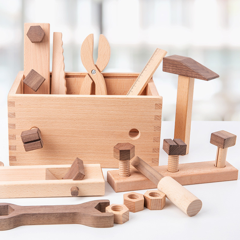 木製兒童擰螺絲益智玩具工具箱修理男孩益智組裝木工仿真維修工具