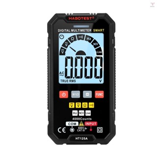 Habotest HT125A 數字萬用表 4000 計數真有效值自動量程電壓錶帶背光 LCD 屏幕 600V 交流直流