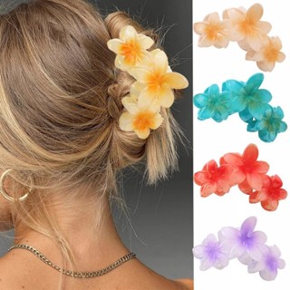 新款夏季夏威夷七彩花朵髮夾,適合海灘旅行,帶髮夾配件