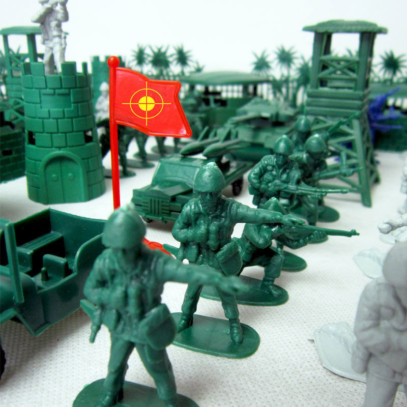 具男孩套裝包郵小兵人模型二戰軍事沙盤塑膠阿兵哥兒童益智打仗玩