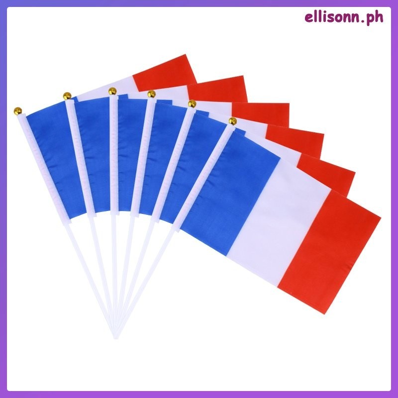 10 件裝法國國旗法國手持旗幟小迷你