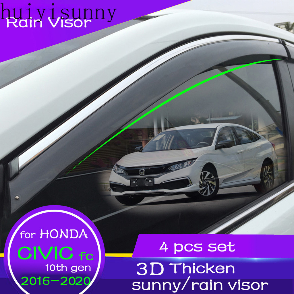 HONDA Hys 遮陽板適用於本田思域 2006-2011 FD 2016-2019 FC 轎車 4 件車門遮陽板車窗