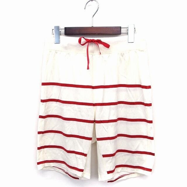 UNUSED Off-White YOUSED短褲 長褲白色 短 橫條紋 紅色 日本直送 二手