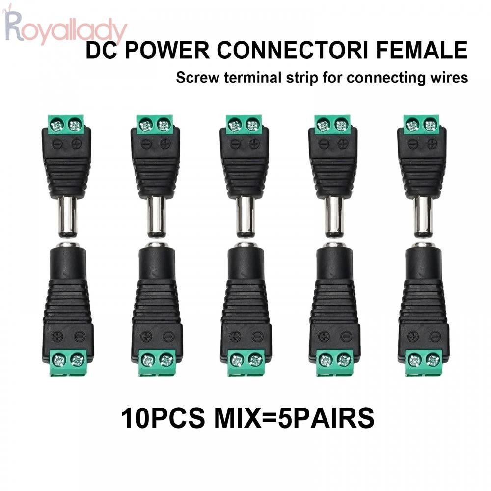 10pcs 12V DC 公母電源連接器適配器插頭,用於閉路電視電纜插座