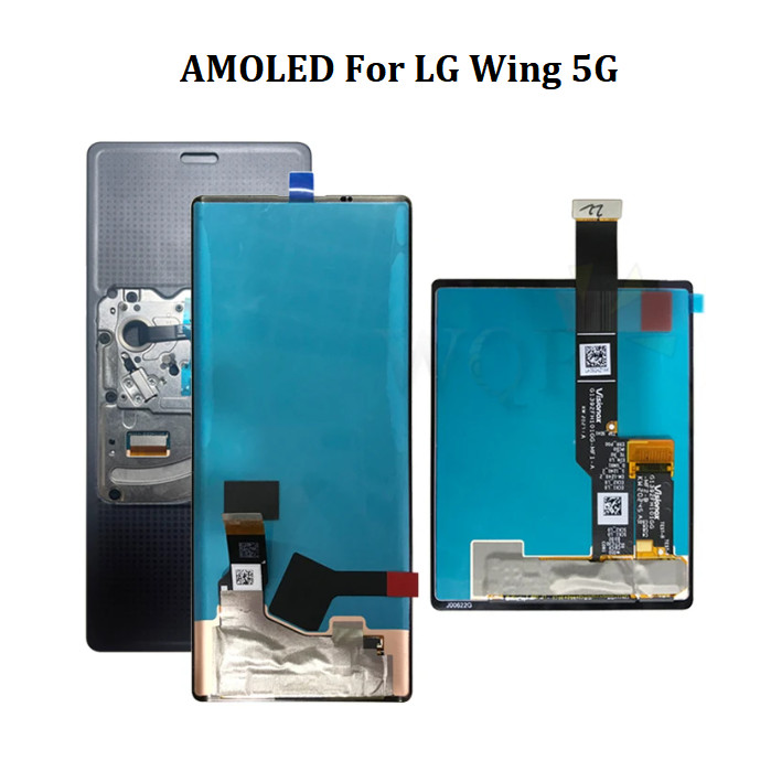 原裝帶框架用於 LG Wing 5G 液晶顯示器帶觸摸屏玻璃面板組件