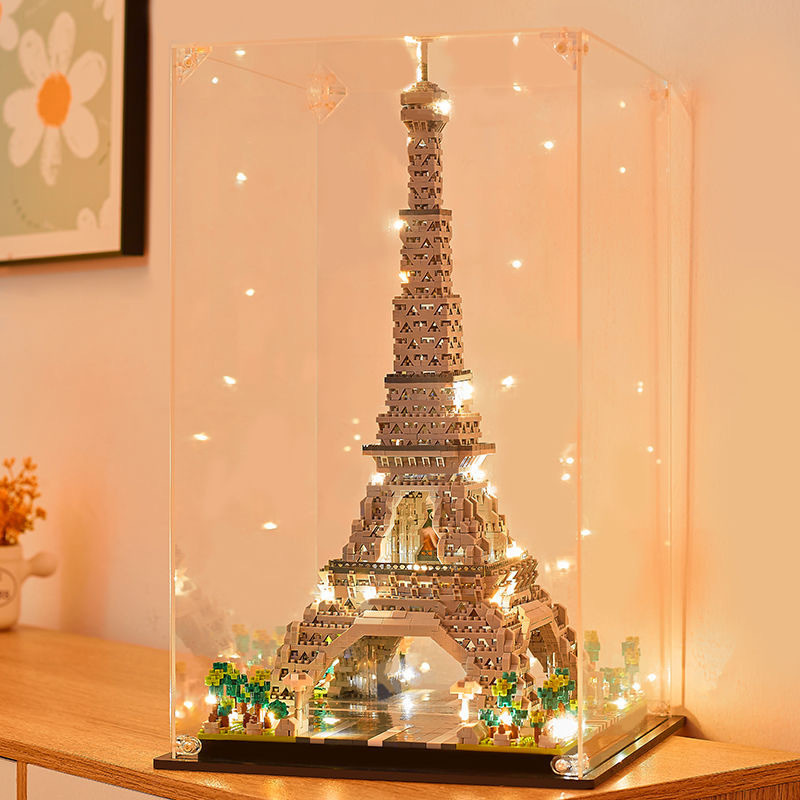 埃菲爾鐵塔巴黎紀念品軟積木創意擺件微顆粒拼裝積木玩具相容樂高旅行紀念品
