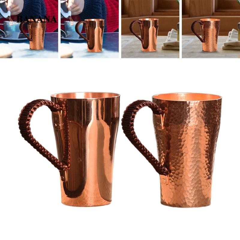[銅咖啡杯,手工純銅杯便攜式 400 毫升水杯飲料,用於冷熱水牛奶廚房,