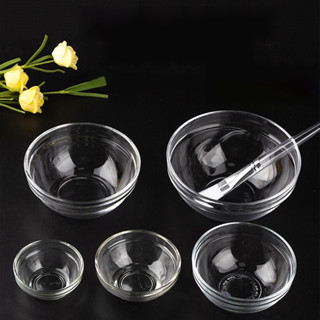美妝工具美容院精油碗 優質玻璃碗 透明加厚小碗spa調膜工具 紙膜面膜碗套裝美容院 DIY 自製面膜碗套裝 自製調模