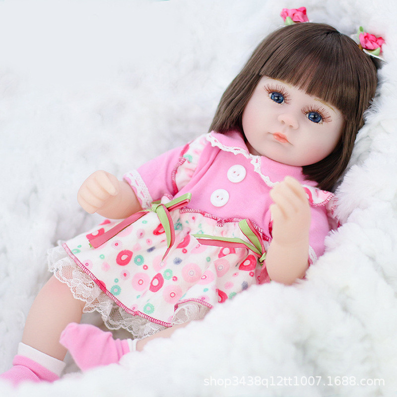 跨境42cm重生娃娃 仿真嬰兒搪膠軟膠洋娃娃亞馬遜兒童益智玩具