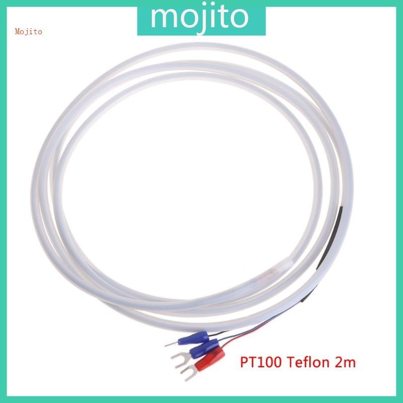 Mojito 2M PTFE PT100 RTD 專業 3 線溫度傳感器油防水防腐