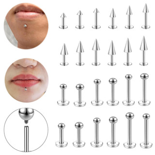 不銹鋼唇釘 1 件內螺紋唇環 Spike Labret 穿孔珠寶中性簡約風格 Labret 戒指