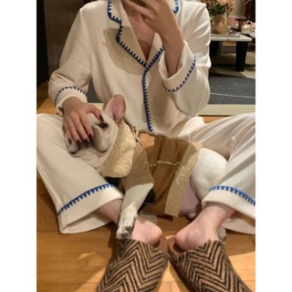 2025新款春秋款加厚磨毛長袖家居服女士雙面德絨睡衣套裝女秋冬天
