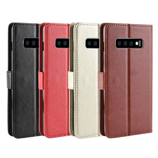 日本書本式保護套 適用三星S10X手機殼Samsung Galaxy S10e瘋馬紋皮套S10+翻蓋S105G
